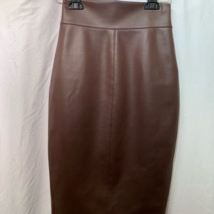 Bailey 44 Faux Leather Skirt Burgundy Wine Color